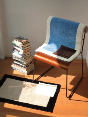 Soft Contemporary Abstract Geometric Bath Rug, Absorbent,